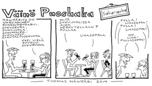 V&auml;in&ouml; Puoshaka -sarjakuva tarjoilee t&auml;ll&auml; kertaa idean sukuruoasta.