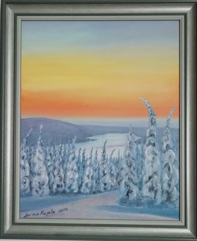 Jorma Kujala,
Joulu Pallaksella,
40 x 50 cm, öljyvärimaalaus