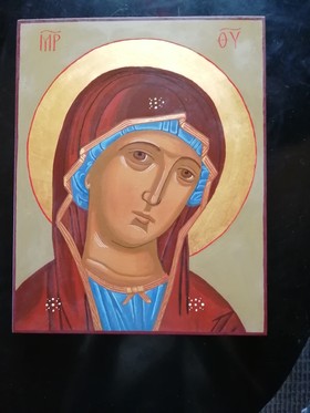 Ritva Jorasmaa,
Jumalan äiti,
24 x 30 cm, ikoni